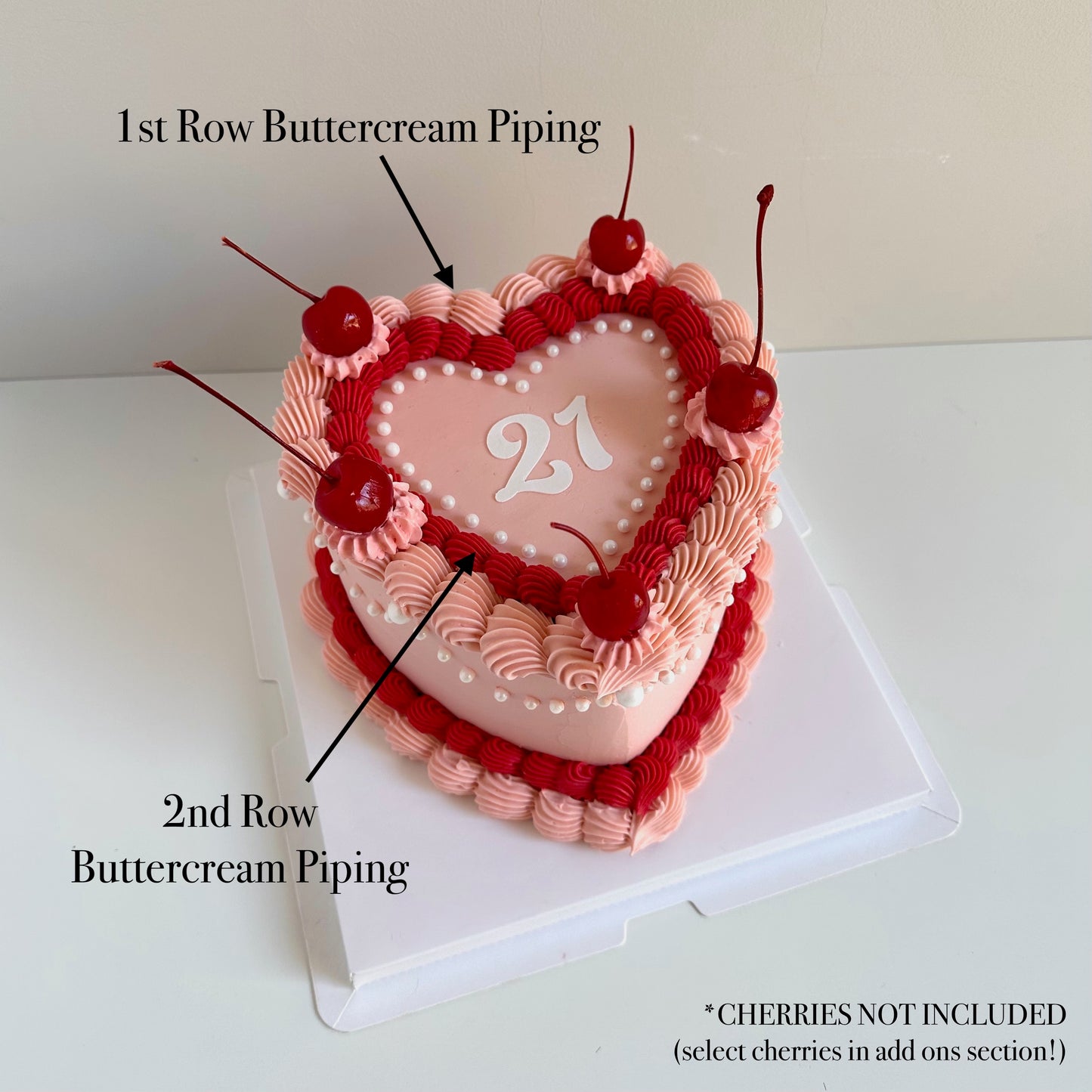 Delicate Vintage Heart Cake