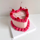 Simple Retro Cursive Heart Cake