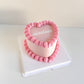 Simple Retro Cursive Heart Cake