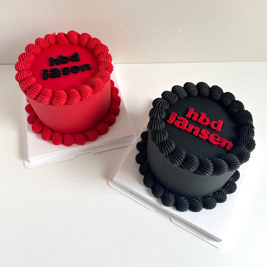 Simple Retro Block Round Cake